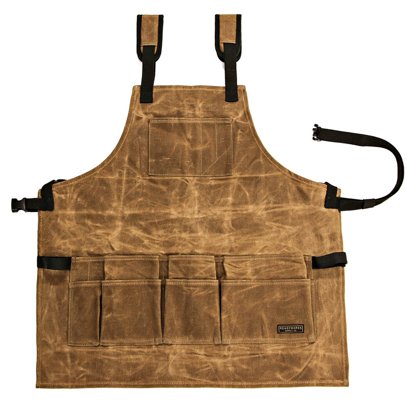 12-Pocket Tool Apron - 16 oz Waxed Canvas - 26-1/2" Length